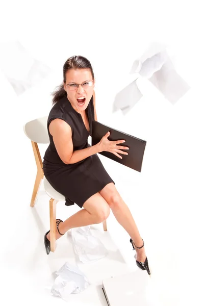 Business woman on the white background — Stock Photo, Image