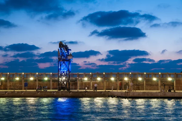 Night view of the TLV port Royalty Free Stock Photos