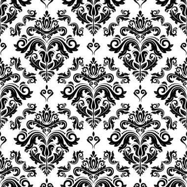 Arabesk ile Oryantal Damask Kusursuz Vektör Arkaplanı