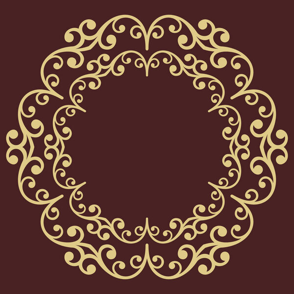 Damask Vector Background With Arabesques in Oriental Style