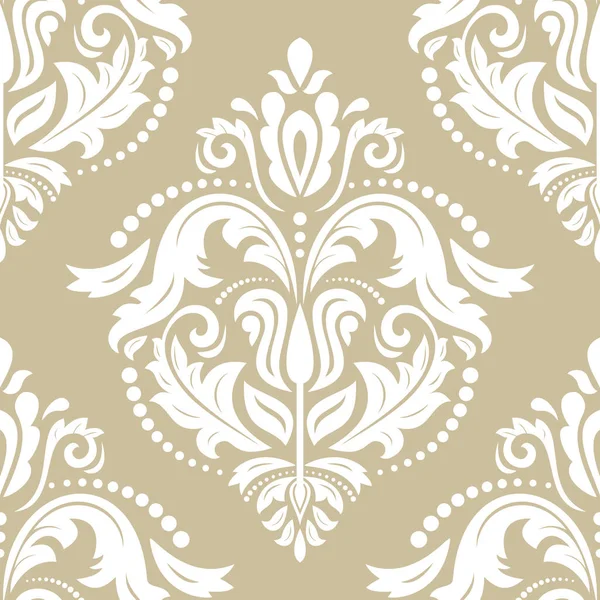 Arabesk ile Oryantal Damask Kusursuz Vektör Arkaplanı