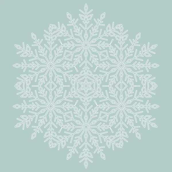 Ronde Vector Sneeuwvlok met Abstract Winter Ornament — Stockvector