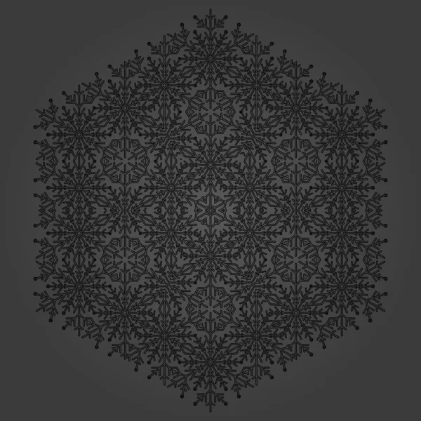 Круглий вектор Сніжинка з абстрактним зимовим орнаментом — стоковий вектор