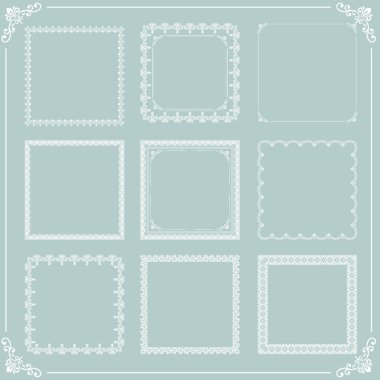 Klasik Büyük Kare Vektör Desenleri Kümesi