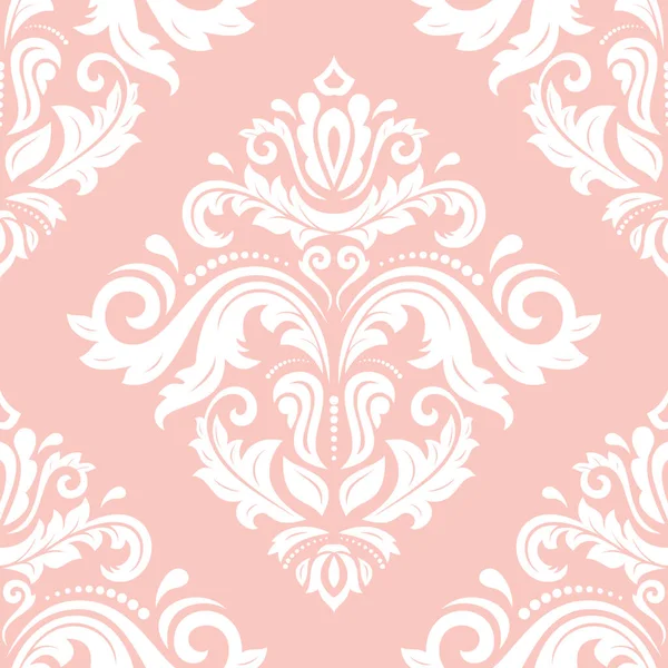Oriental Damask Seamless Vector Background with Arabesques — 스톡 벡터