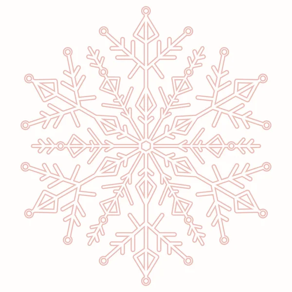 Floco de neve vetorial redondo com ornamento de inverno abstrato — Vetor de Stock