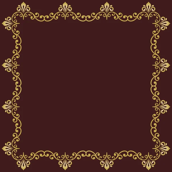 Arabesk Kareli Çiçek Soyut Kare Vektör Çerçevesi