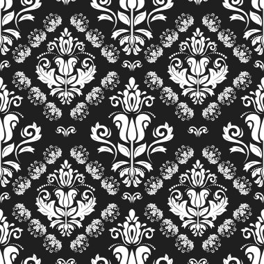 Arabesk ile Oryantal Damask Kusursuz Vektör Arkaplanı