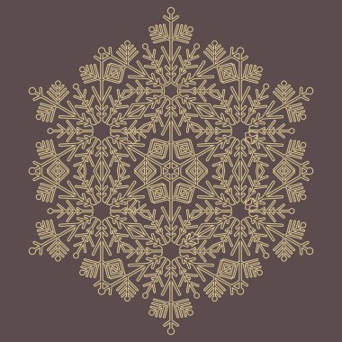 Soyut Kış Süslü Yuvarlak Vektör Kar Tanesi