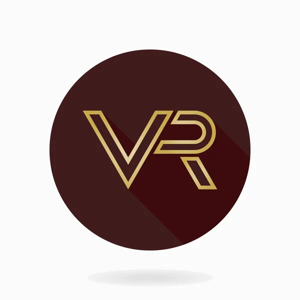 Logotipo Vector VR moderno no círculo — Vetor de Stock