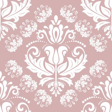 Arabesk ile Oryantal Damask Kusursuz Vektör Arkaplanı