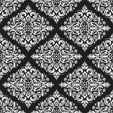 Arabesk ile Oryantal Damask Kusursuz Vektör Arkaplanı