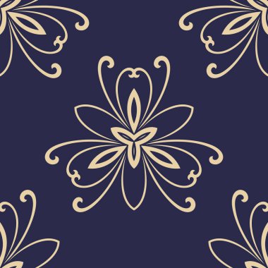 Yapraklı Çiçeksiz Vektör Deseni