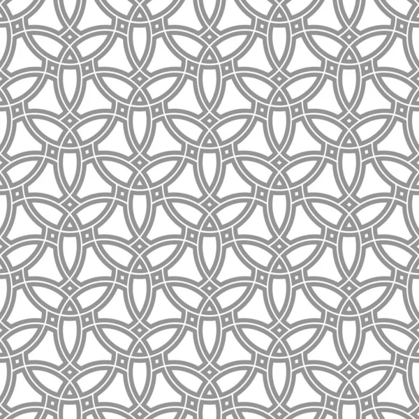 Бесшовный Векторный Серебряный Орнамент Арабском Стиле Геометрический Абстрактный Фон Гриль — стоковый вектор