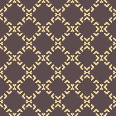 Kusursuz geometrik soyut kahverengi ve altın vektör desenli eşkenler. Geometrik modern süs. Kusursuz modern arkaplan