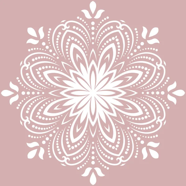 Fiocco Neve Vettoriale Rotondo Astratto Inverno Viola Bianco Ornamento Modello — Vettoriale Stock