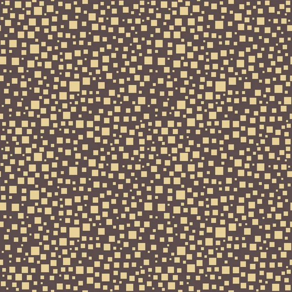 Rastgele altın karelerle kusursuz vektör arkaplanı. Soyut süs. İzler soyut desen