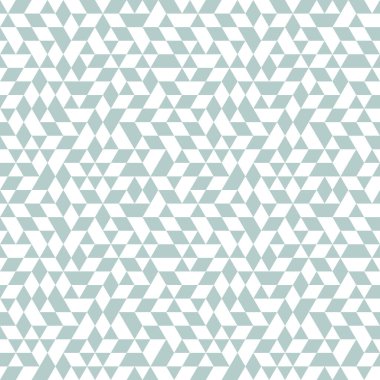 Açık mavi ve beyaz üçgenli geometrik vektör deseni. Geometrik modern süs. Kusursuz soyut arkaplan