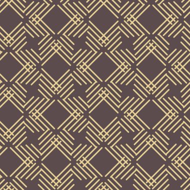 Kusursuz geometrik soyut vektör deseni eşkenler. Geometrik modern süs. Kahverengi ve altın pürüzsüz modern arka plan