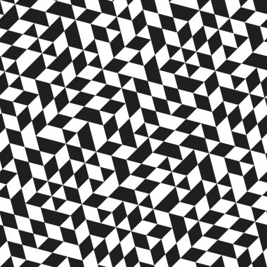 Siyah ve beyaz okları olan geometrik vektör deseni. Geometrik modern süs. Kusursuz soyut arkaplan