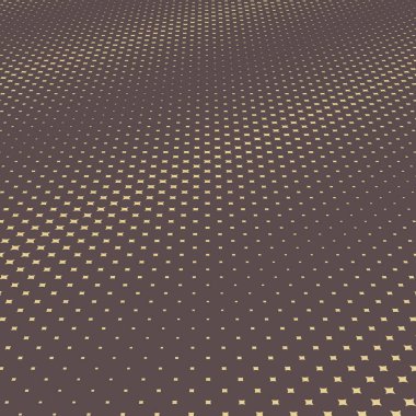 Modern vektör modeli. Altın yıldızlı geometrik soyut doku. Perspektif desenli grafik kahverengi ve altın geometrik arkaplan