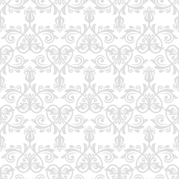 Классический Бесшовный Векторный Рисунок Дамасская Ориентация Светло Серая Белая Классический — стоковый вектор