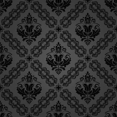Classic seamless vector pattern. Damask dark orient ornament. Classic vintage background. Orient pattern for fabric, wallpapers and packaging