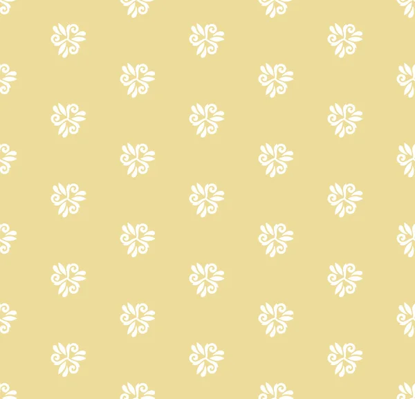 Floral Vector Yellow White Ornament Seamless Abstract Classic Background White — Stok Vektör