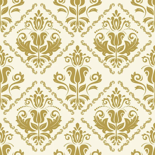 Classic Seamless Vector Pattern Damask Orient Yellow Golden Ornament Classic — Archivo Imágenes Vectoriales