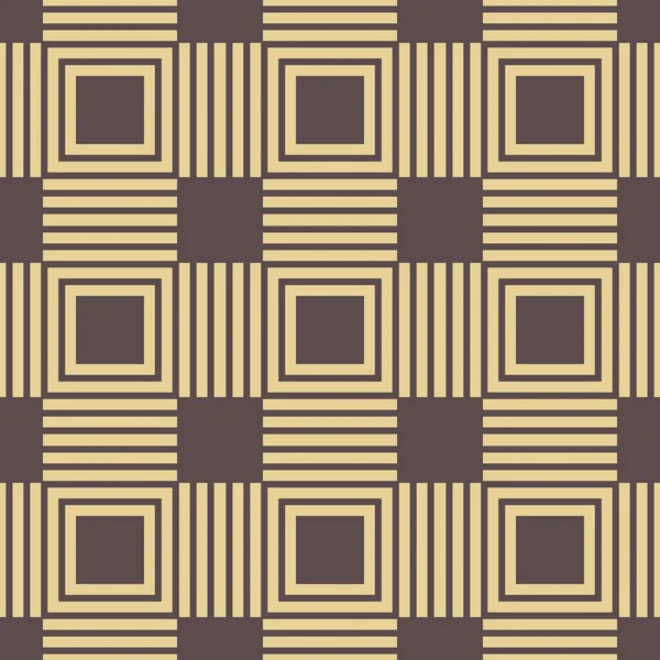 Seamless Geometric Abstract Vector Pattern Whith Golden Squares Geometric Modern — ストックベクタ