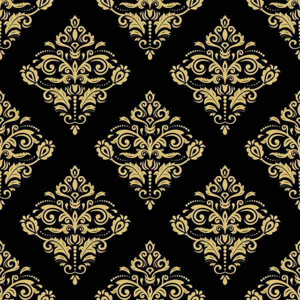 Classic Seamless Vector Pattern Damask Orient Ornament Classic Black Qand — Vettoriale Stock