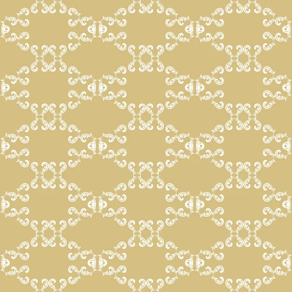 Classic Seamless Vector Pattern Damask Orient Golden White Ornament Classic — Archivo Imágenes Vectoriales