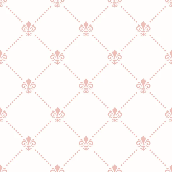 Seamless Vector Pink Pattern Modern Geometric Ornament Royal Lilies Classic — Stockvector