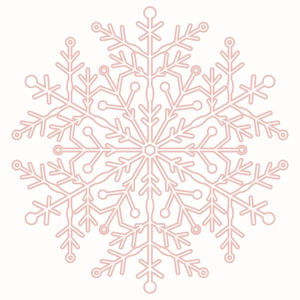 Круглая Векторная Снежинка Абстрактный Светло Розовый Зимний Орнамент Шаблон Снежинкой — стоковый вектор