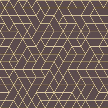 Seamless geometric background for your designs. Modern vector brown and yellow ornament. Geometric abstract pattern