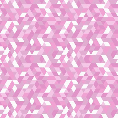 Geometric vector pattern with purple, pink and white triangles. Geometric modern ornament. Seamless abstract background