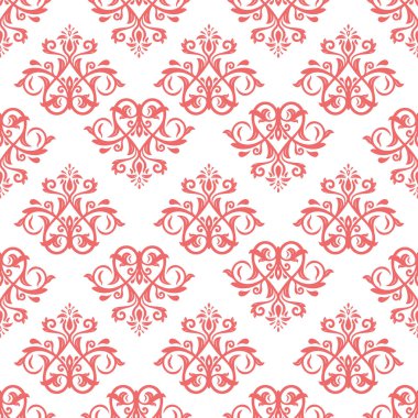 Classic seamless vector pattern. Damask orient red and white ornament. Classic vintage background. Orient pattern for fabric, wallpapers and packaging