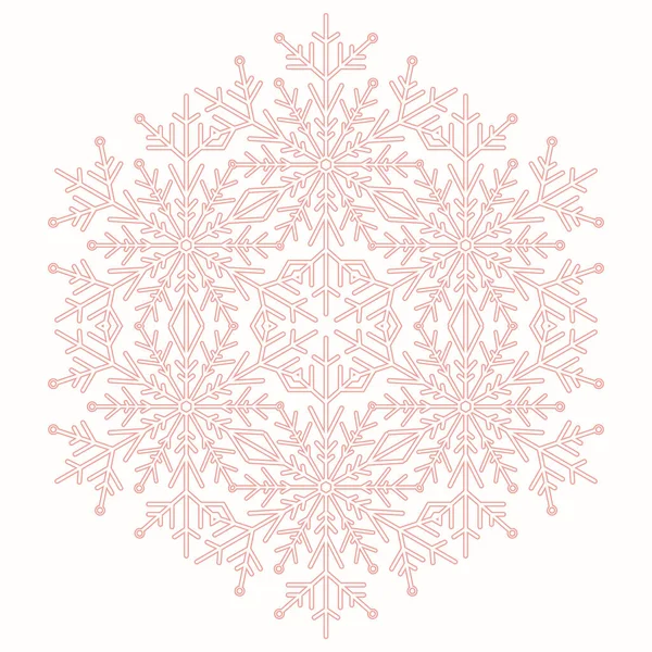 Vector Snowflake Abstract Winter Ornament Pink Pattern Snowflake — Vector de stock