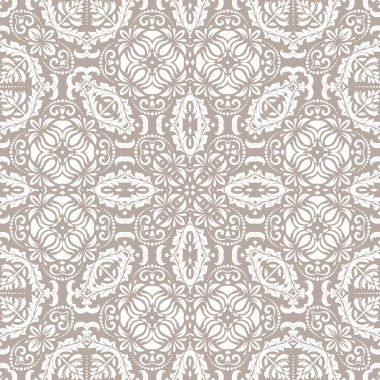 Orient vector classic brown and white pattern. Seamless abstract background with vintage elements. Orient pattern. Ornament for wallpapers and packaging
