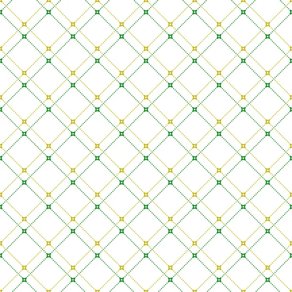 Seamless Geometric Green Golden White Dotted Background Your Designs Modern — Stock Vector