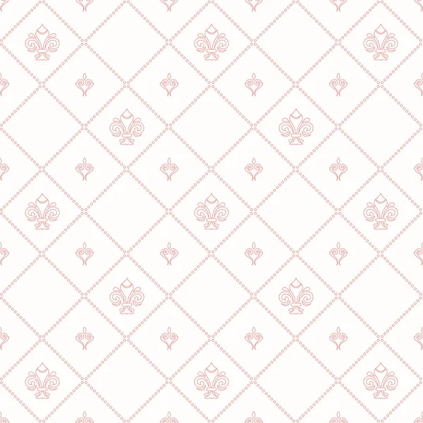 Nahtloses Vektormuster Modernes Geometrisches Ornament Mit Rosa Und Weißen Königslilien — Stockvektor