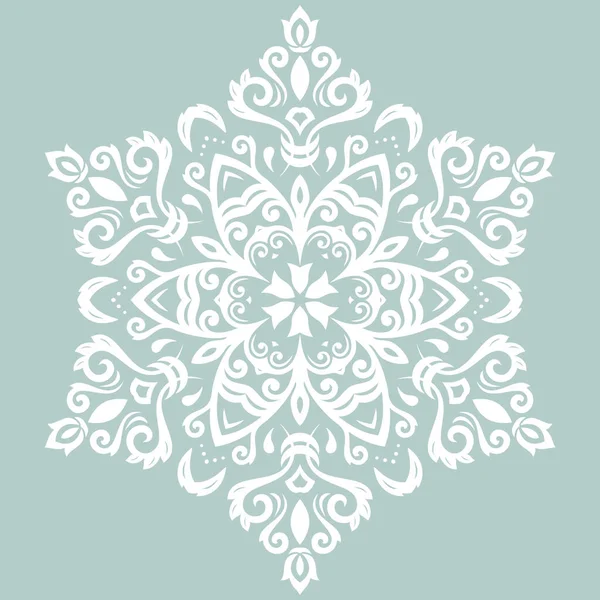 Східний Векторний Орнамент Арабесками Квітковими Елементами Традиційний Світло Блакитний Білий — стоковий вектор
