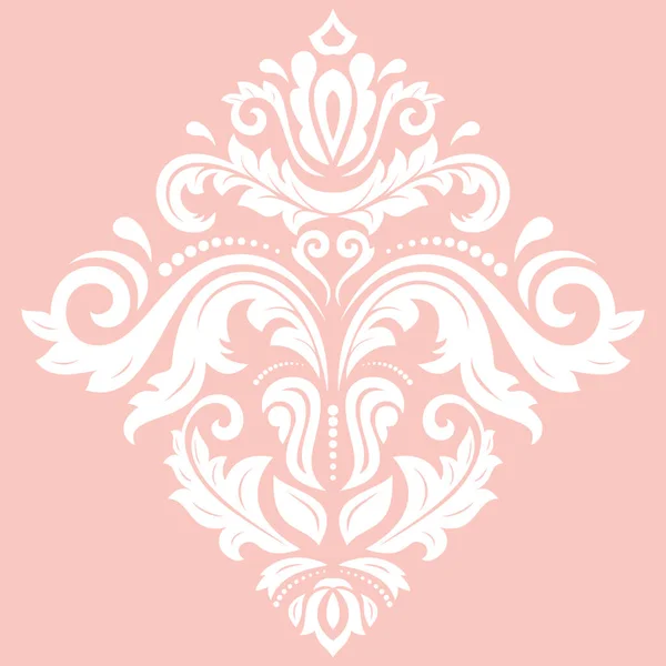 Ornamento Vetor Vintage Elegante Estilo Clássico Ornamento Rosa Branco Tradicional — Vetor de Stock
