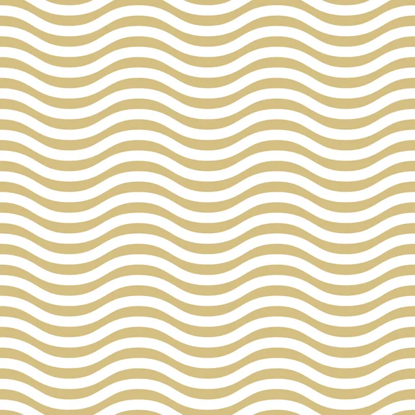 シームレスなベクトル波状の黄金と白の装飾 現代の波の背景 幾何学的現代パターン — ストックベクタ