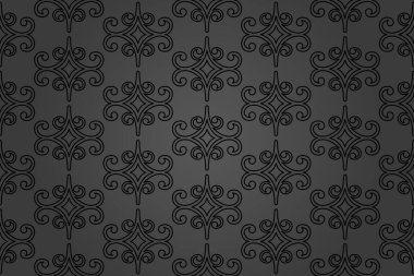 Orient karanlık vektör klasik kalıbı. Klasik elementlerle kusursuz soyut bir arkaplan. Oryantasyon düzeni. Duvar kağıtları ve ambalaj için süs