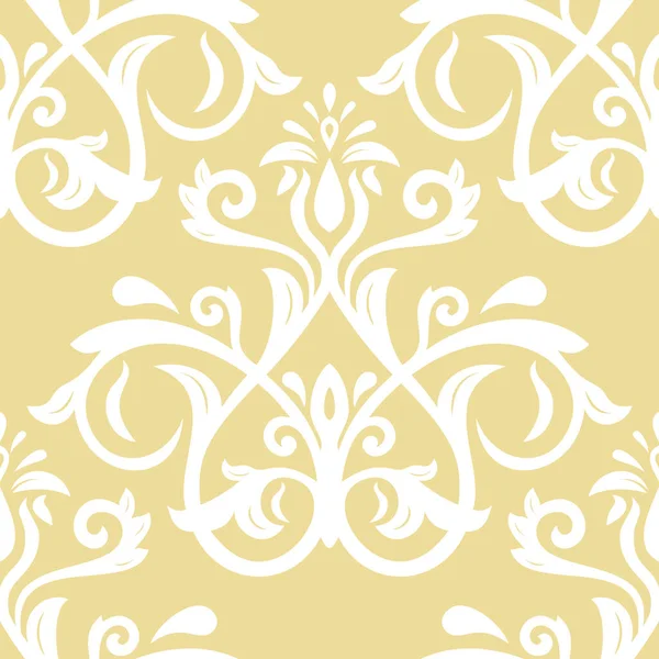 Orienter Vecteur Classique Jaune Blanc Motif Fond Abstrait Sans Couture — Image vectorielle