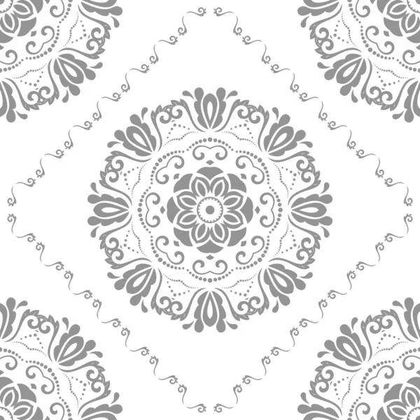Orienter Vecteur Classique Gris Blanc Motif Fond Abstrait Sans Couture — Image vectorielle