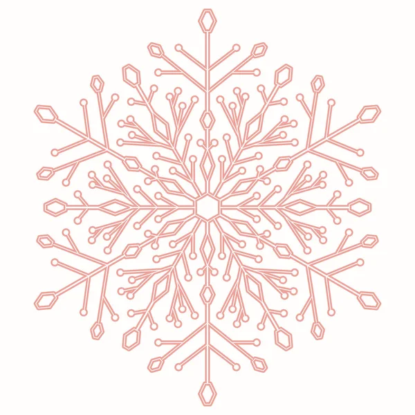 Floco Neve Vetor Redondo Rosa Ornamento Inverno Abstrato Padrão Com — Vetor de Stock