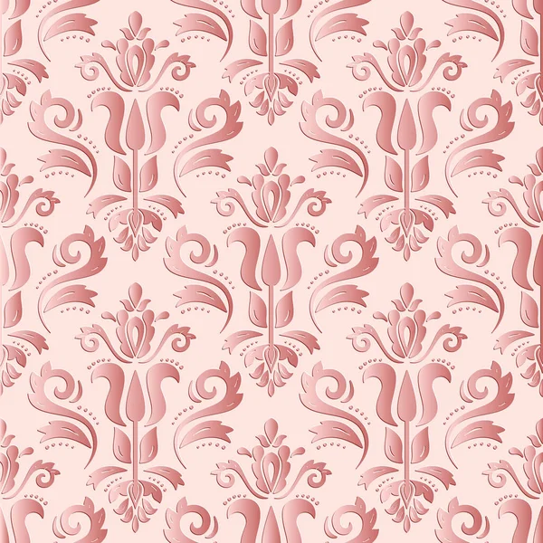 Çiçek vektör süsü. Çiçekli kusursuz soyut klasik arka plan. Kırmızı ve pembe çiçekli desenler. Duvar kağıdı ve ambalaj için süs