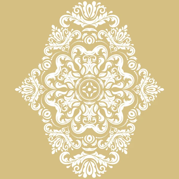 Ornamento Vetorial Oriental Com Arabescos Dourados Brancos Elementos Florais Ornamento — Vetor de Stock